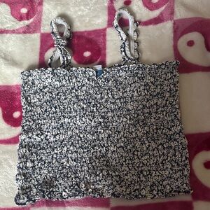 Old Navy Black and White Textured Tank Top